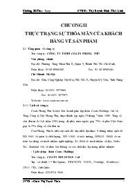 Thực trạng sự thỏa mãn của khách hàng về sản phẩm