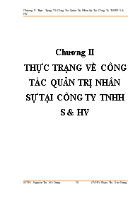 Thực trạng về công tác quản trị nhân sự tại công ty trách nhiệm hữu hạn S & HV