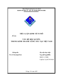 Tiểu luận Vấn đề độc quyền trong kinh doanh xăng dầu tại Việt Nam