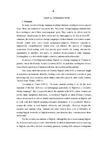 Đề tài A Study on some possible effective pre-Reading activities to improve reading skills for the 2nd -year English Majors at the Military Science Academy