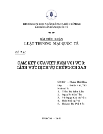 Đề tài Cam kết của Việt Nam với WTO: lĩnh vực dịch vụ chứng khoán