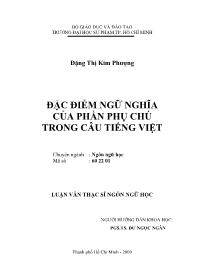 Đề tài Đặc điểm ngữ nghĩa của phần phụ chú trong câu tiếng Việt