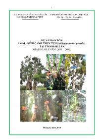 Đề tài Dự án bảo tồn loài - Sinh cảnh thủy tùng (glyptostrobus pensilis) tại tỉnh Đăk Lăk giai đoạn 5 năm: 2011 – 2015