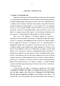 Đề tài Evaluating the Reliability and Validity of an English Achievement Test for Third-Year Non- major students at the University of Technology, Ho Chi Minh National University and some suggestions for changes
