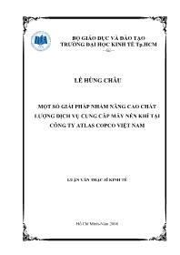 Đề tài Một số giải pháp nhằm nâng cao chất lượng dịch vụ cung cấp máy nén khí tại công ty atlas copco Việt Nam