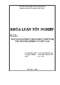 Đề tài Một số giải pháp nhằm phát triển thị trường trái phiếu ở Việt Nam