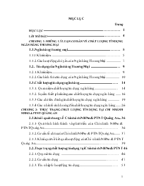 Đề tài Nâng cao chất lượng tín dụng tại Chi nhánh ngân hàng nông nghiệp và phát triển nông thôn Quảng An