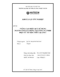 Đề tài Nâng cao hiệu quả sử dụng nguồn vốn lưu động tại công ty trách nhiệm hữu hạn điện tử tin học Phúc Quang