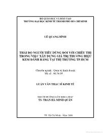 Đề tài Nghiên cứu các thành phần của giá trị thương hiệu và đo lường chúng trong thị trường hàng tiêu dùng Việt Nam