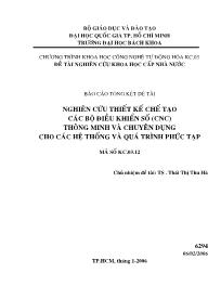 Đề tài Nghiên cứu thiết kế chế tạo các bộ điều khiển số (cnc) thông minh và chuyên dụng cho các hệ thống và quá trình phức tạp