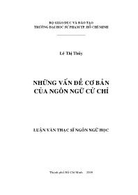 Đề tài Những vấn đề cơ bản của ngôn ngữ cử chỉ