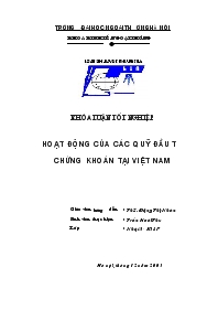 Đề tài Phân tích hoạt động của các quỹ đầu tư chứng khoán tại Việt Nam