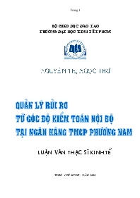 Đề tài Quản lý rủi ro từ góc độ kiểm toán nội bộ tại ngân hàng thương mại cổ phần Phương Nam