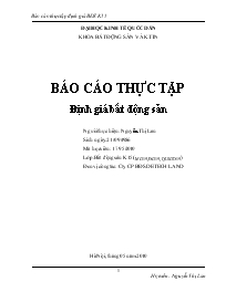 Đề tài Vấn đề định giá bất động sản