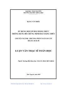 Đề tài Việc sử dụng một số bất đẳng thức thông dụng để chứng minh bất đẳng thức
