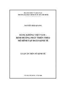 Luận án Hàng không Việt Nam – định hướng phát triển theo mô hình tập đoàn kinh tế