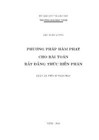 Luận án Phương pháp hàm phạt cho bài toán bất đẳng thức biến phân
