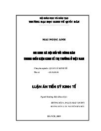 Luận văn An sinh xã hội đối với nông dân trong điều kiện kinh tế thị trường ở Việt Nam