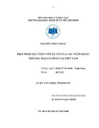 Luận văn Biện pháp gia tăng vốn tự có của các ngân hàng thương mại cổ phần tại Việt Nam