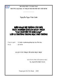 Luận văn Biên soạn hệ thống câu hỏi trắc nghiệm khách quan phần 