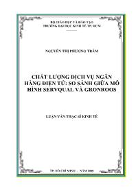 Luận văn Chất lượng dịch vụ ngân hàng điện tử: so sánh giữa mô hình servqual và gronroos