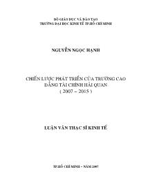 Luận văn Chiến lược phát triển của trường cao đẳng tài chính hải quan ( 2007 – 2015 )