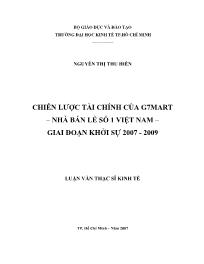 Luận văn Chiến lược tài chính của g7 mart – nhà bán lẻ số 1 Việt Nam – giai đoạn khởi sự 2007 - 2009