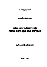 Luận văn Chính sách trợ giúp xã hội thường xuyên cộng đồng ở Việt Nam