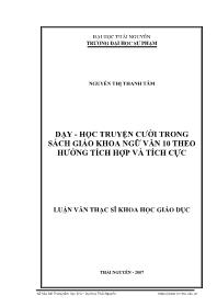 Luận văn Dạy - Học truyện cười trong sách giáo khoa ngữ văn 10 theo hướng tích hợp và tích cực