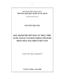 Luận văn Đẩy mạnh thu hút đầu tư trực tiếp nước ngoài vào hoạt động thăm dò khai thác dầu khí ở Việt Nam