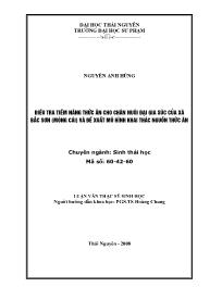 Luận văn Điều tra tiềm năng thức ăn cho chăn nuôi đại gia súc của xã Bắc Sơn (Móng Cái) và đề xuất mô hình khai thác nguồn thức ăn