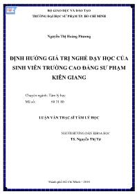 Luận văn Định hướng giá trị nghề dạy học của sinh viên trường cao đẳng sư phạm Kiên Giang