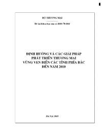 Luận văn Định hướng và các giải pháp phát triển thương mại vùng ven biển các tỉnh phía bắc đến năm 2010