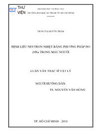 Luận văn Định liều neutron nhiệt bằng phương pháp đo 24na trong máu người