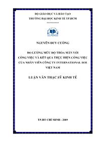 Luận văn Đo lường mức độ thỏa mãn với công việc và kết quả thực hiện công việc của nhân viên công ty international sos Việt Nam