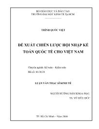 Luận văn Ðề xuất chiến lược hội nhập kế toán quốc tế cho Việt Nam