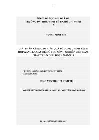 Luận văn Giải pháp nâng cao hiệu quả sử dụng chính sách Hộp Xanh Lá cây để hỗ trợ nông nghiệp Việt Nam phát triển giai đoạn 2007-2010
