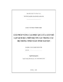 Luận văn Giải pháp nâng cao hiệu quảcủa giản đồ lập lịch dựa trên độ tin cậy trong các hệ thống tính toán tình nguyện