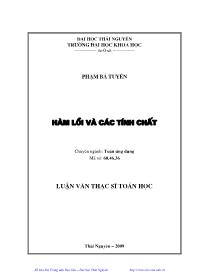 Luận văn Hàm lồi và các tính chất