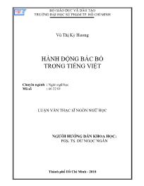 Luận văn Hành động bác bỏ trong tiếng Việt