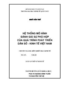 Luận văn Hệ thống mô hình đánh giá sự phù hợp của quá trình phát triển dân số - Kinh tế Việt Nam