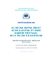 Luận văn Hệ thống thông tin kế toán tại công ty trách nhiệm hữu hạn maersk Việt Nam -Thực trạng và giải pháp