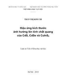 Luận văn Hiệu ứng kích thước ảnh hưởng lên tính chất quang của CdS, CdSe và CuInS2
