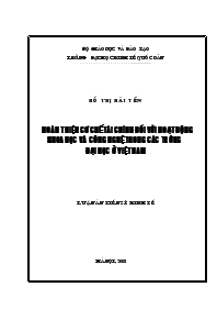 Luận văn Hoàn thiện cơ chế tài chính đối với hoạt động khoa học và công nghệ trong các trường đại học ở Việt Nam