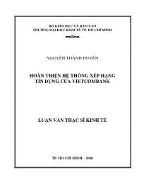 Luận văn Hoàn thiện hệ thống xếp hạng tín dụng của Vietconbank