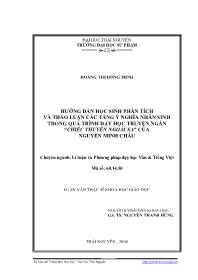 Luận văn Hướng dẫn học sinh phân tích và thảo luận các tầng ý nghĩa nhân sinh trong quá trình dạy học truyện ngắn “chiếc thuyền ngoài xa” của Nguyễn Minh Châu