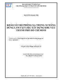 Luận văn Khảo sát độ phóng xạ trong xi măng dùng làm vật liệu xây dựng khu vực thành phố Hồ Chí Minh