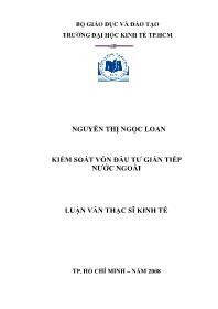 Luận văn Kiểm soát vốn đầu tư gián tiếp nước ngoài