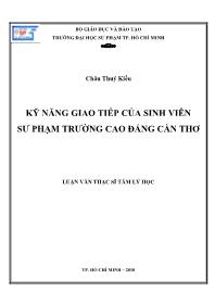 Luận văn Kỹ năng giao tiếp của sinh viên sư phạm trường cao đẳng Cần Thơ