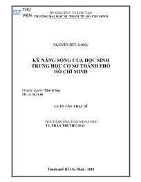 Luận văn Kỹ năng sống của học sinh trung học cơ sở thành phố Hồ Chí Minh